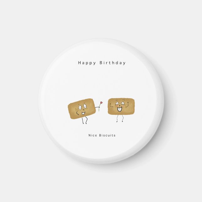 Imã Presente de aniversário, presente temático de bisc (Frente)