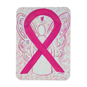Ímã Presente de anjo da fita de consciência rosa-quen