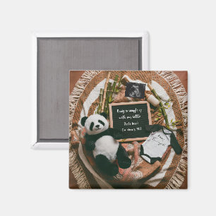 Imã Presente de anúncio de gravidez do Panda Boho Neut