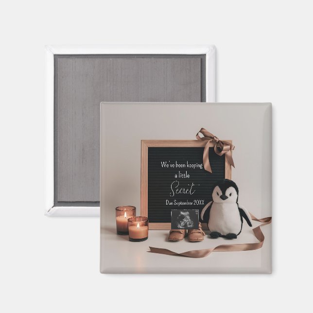 Imã Presente de anúncio de gravidez neutro e terroso b (Front/Back)