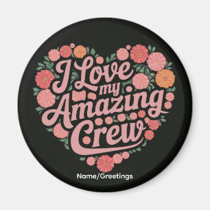 Imã Presente de Apreciação da Equipe Coração Floral Gr