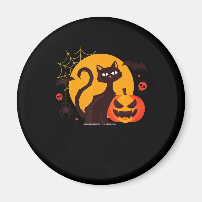 Imã Presente de aranha | Pumpkin Preto De Gato Hallowe (Frente)