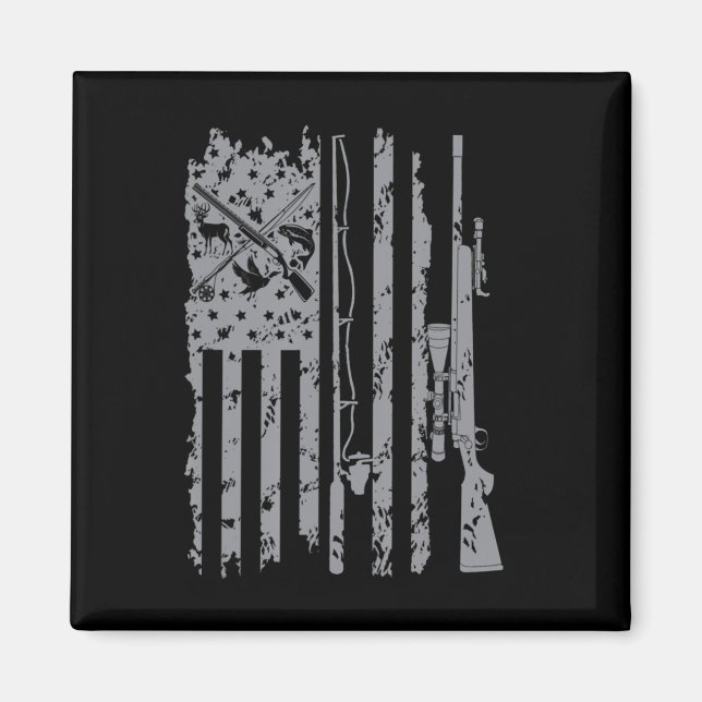 Imã Presente de bandeira americana para a caça à rocha (Frente)
