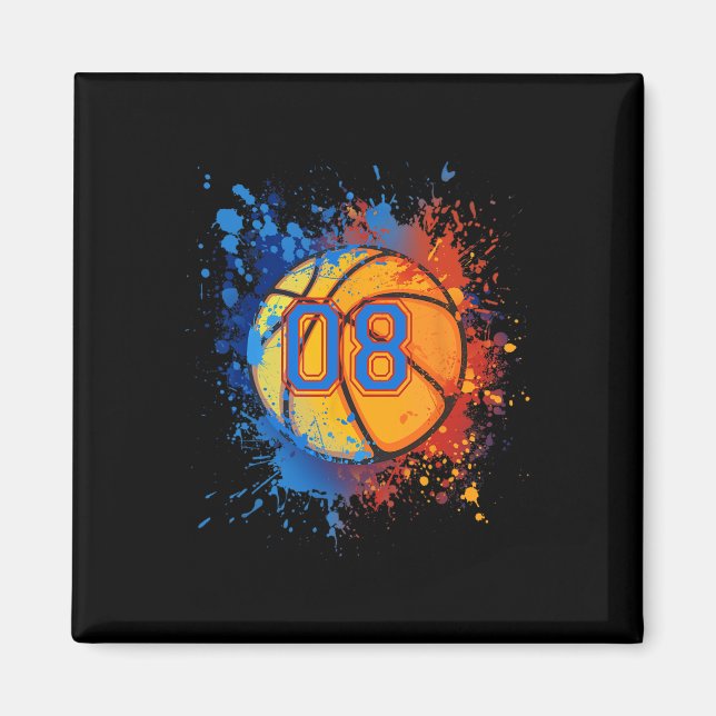 Imã Presente De Basquete De Aniversário De 8 Anos Para (Frente)