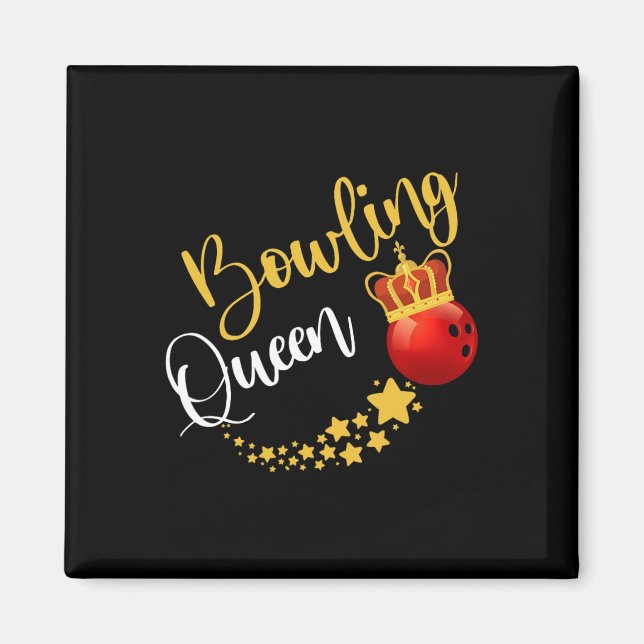 Imã Presente de Boliche para Mulheres Rainha do Jogado (Frente)