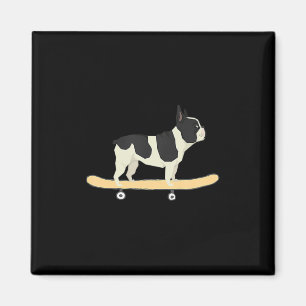 Imã Presente de Cachorrinho Bulldog Francês de Skate