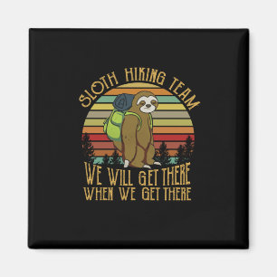 Imã Presente de Camper Vintage Sloth Hiking Team Ani