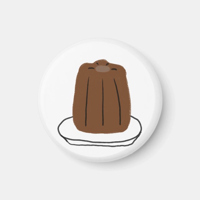 Imã Presente de Canelé Francês Feliz (Frente)