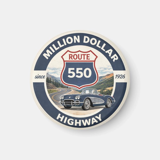 Imã Presente de carro clássico da Million Dollar Highw (Frente)