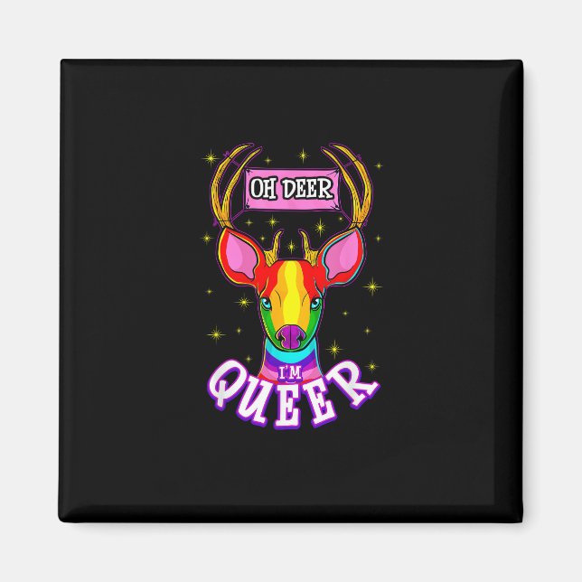Imã Presente de Celebração do Mês do Orgulho Queer Oh  (Frente)