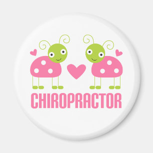 Imã Presente de Chiropractor Ladybug rosa
