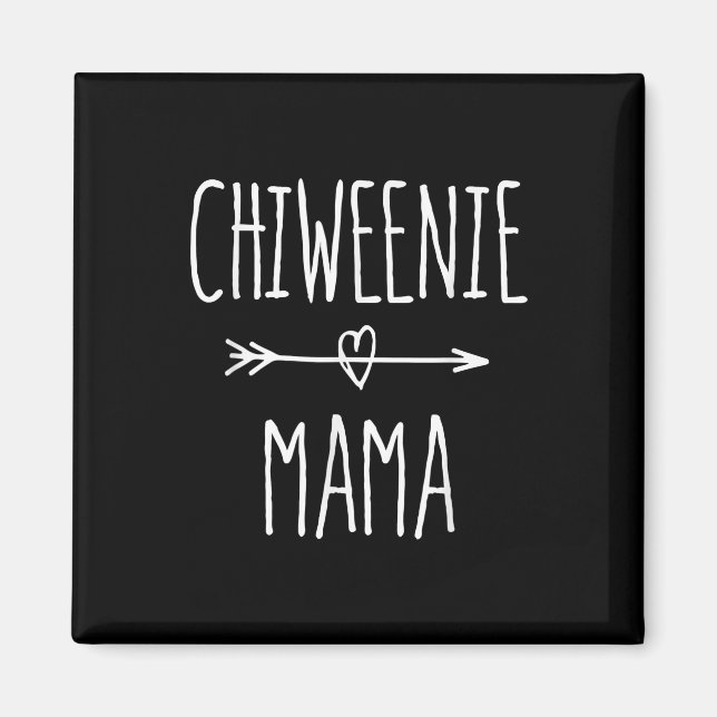 Imã presente de chiweenie mama chihuahua (Frente)