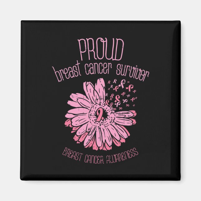Imã Presente de Consciência do Cancer da Mama Rosa Sob (Frente)
