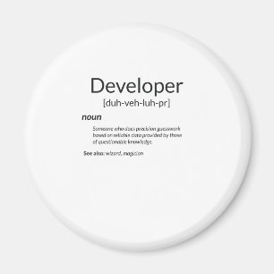 Imã Presente de definição de desenvolvedores engraç