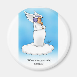 Imã Presente de desenho do Angel Wine de grande humor!
