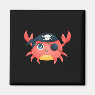 Imã Presente de design de caranguejo pirata fofo para