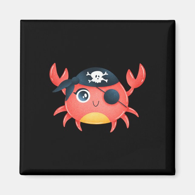 Imã Presente de design de caranguejo pirata fofo para  (Frente)