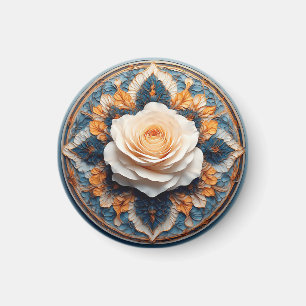 Imã Presente de Design de Flor Branca para ela