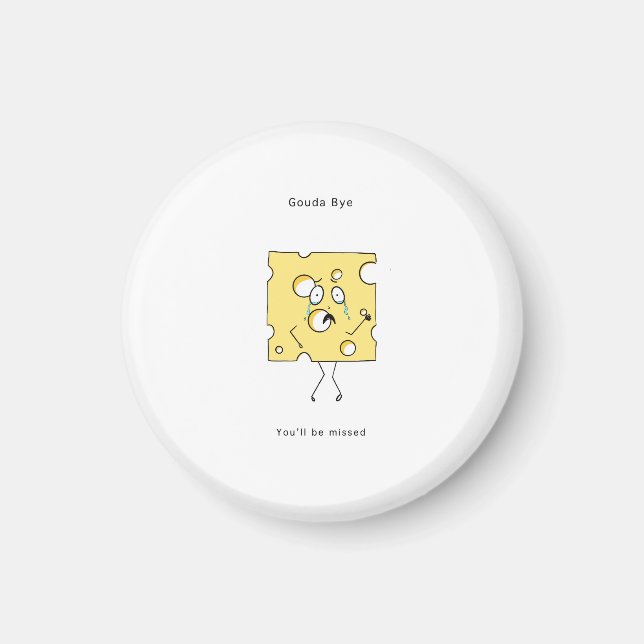 Imã Presente de despedida, cartão de Queijo Gouda, Des (Frente)