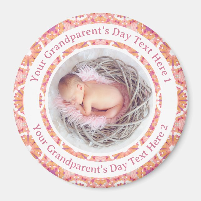 Imã Presente de Dia das Mães Personalizado Rosa Pêsseg (Frente)