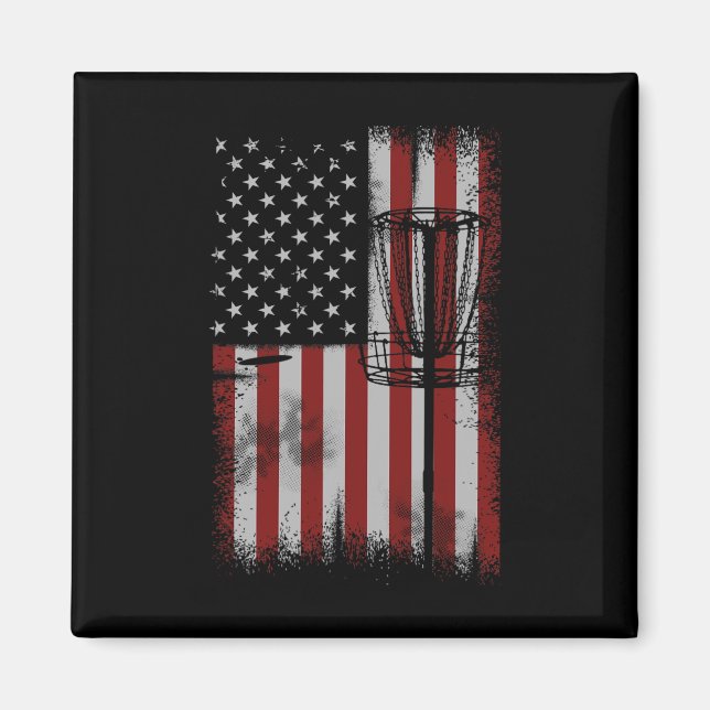 Imã Presente de Disco de Golfe da Bandeira Americana R (Frente)