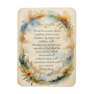 Ímã Presente de Encorajamento Cristão Filipenses 4:6–7
