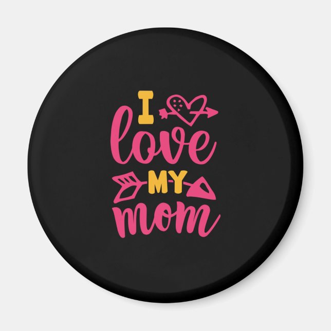 Imã Presente de Enfermeira | Eu Amo Minha Mãe (Frente)
