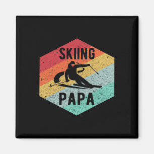 Imã Presente de Esqui para Homem Papai Esquiador Retro