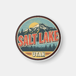 Imã Presente de esqui vintage Salt Lake City natureza