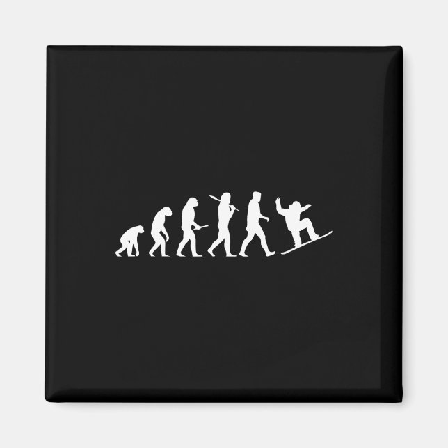 Imã Presente De Evolução Do Snowboard De Cavemen A Sno (Frente)