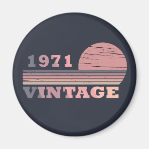 Imã Presente de festa de aniversário vintage de 1971