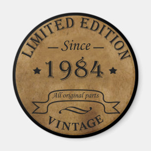 Imã Presente de festa de aniversário vintage de 1984