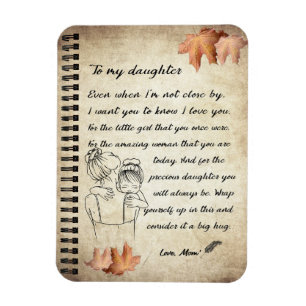 Ímã Presente de Filha   Carta À Minha Filha Da Mãe