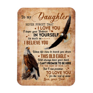 Ímã Presente de Filha  Carta À Minha Filha Do Pai