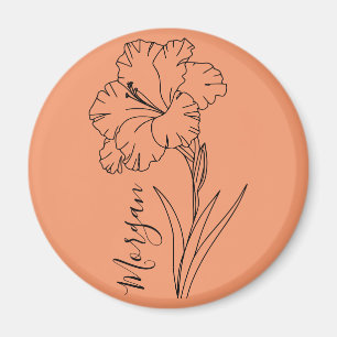 Imã Presente de Flor de Nascimento Gladiolus de Agosto