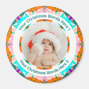 Imã Presente de Foto de Família do Primeiro Natal do B