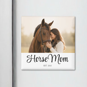 Imã Presente de Foto de Mãe de Cavalo Estabelecida