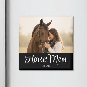 Imã Presente de Foto de Mãe de Cavalo Fundada