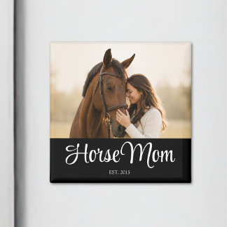 Imã Presente de Foto de Mãe de Cavalo Fundada