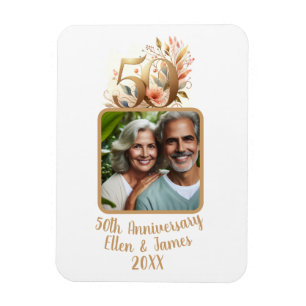 Ímã Presente de Foto do 50º Aniversário de Casamento