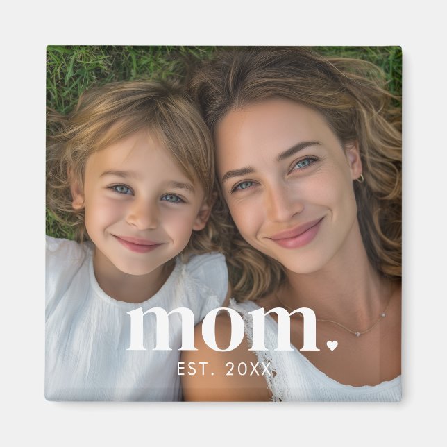 Imã Presente de Foto Estabelecida pela Mamãe (Frente)
