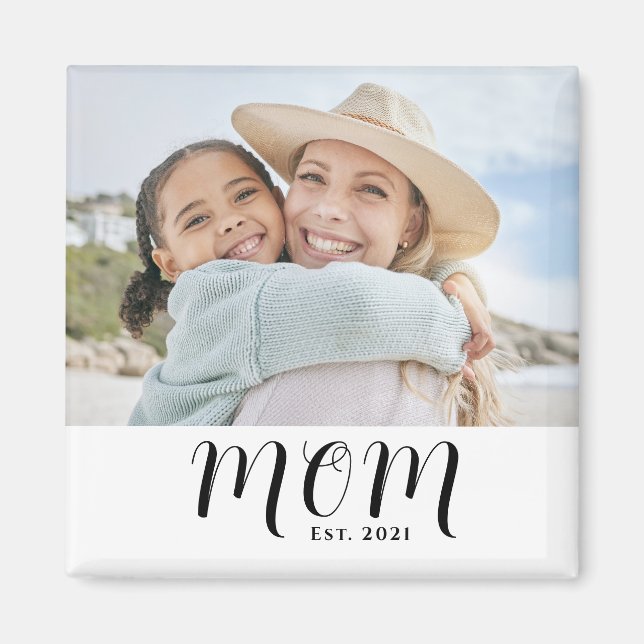 Imã Presente de Foto Estabelecida pela Mamãe (Frente)