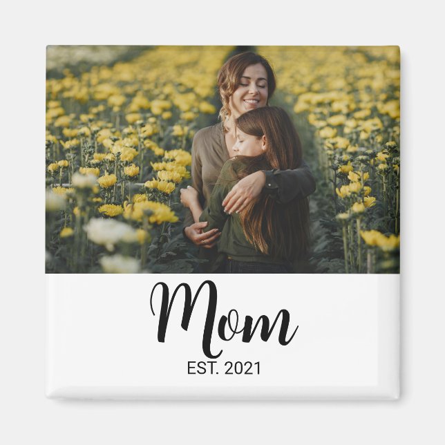 Imã Presente de Foto Estabelecida pela Mamãe (Frente)