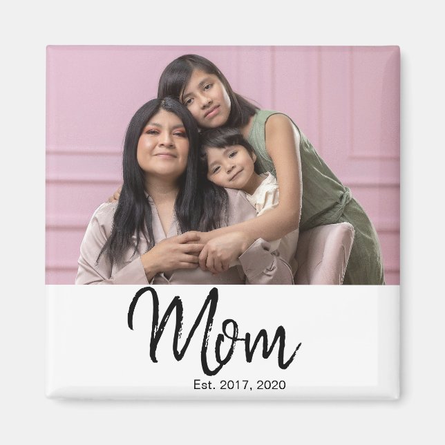 Imã Presente de Foto Estabelecido pela Mamãe (Frente)