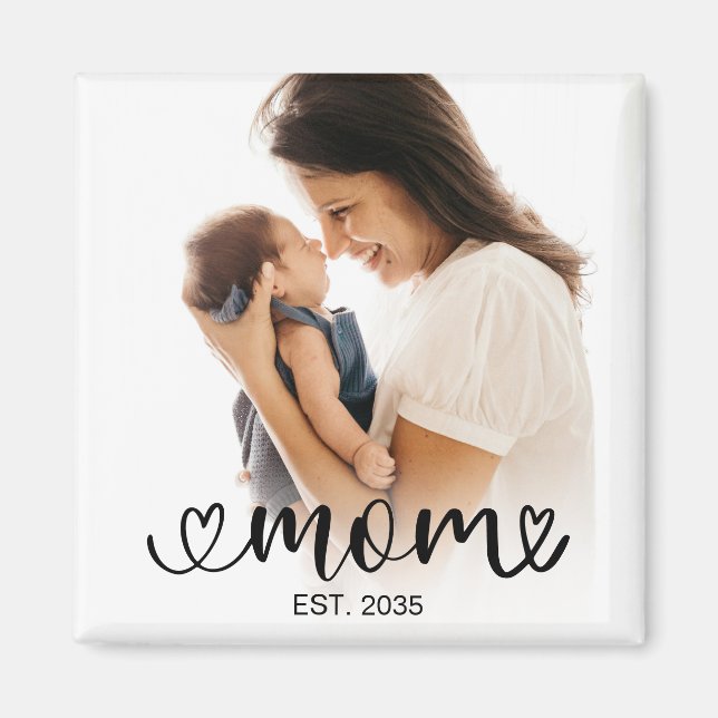 Imã Presente de Foto Estabelecido pela Mamãe (Frente)