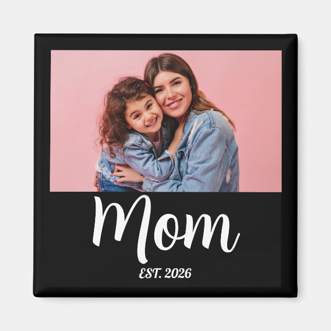 Imã Presente de Foto Estabelecido pela Mamãe (Frente)