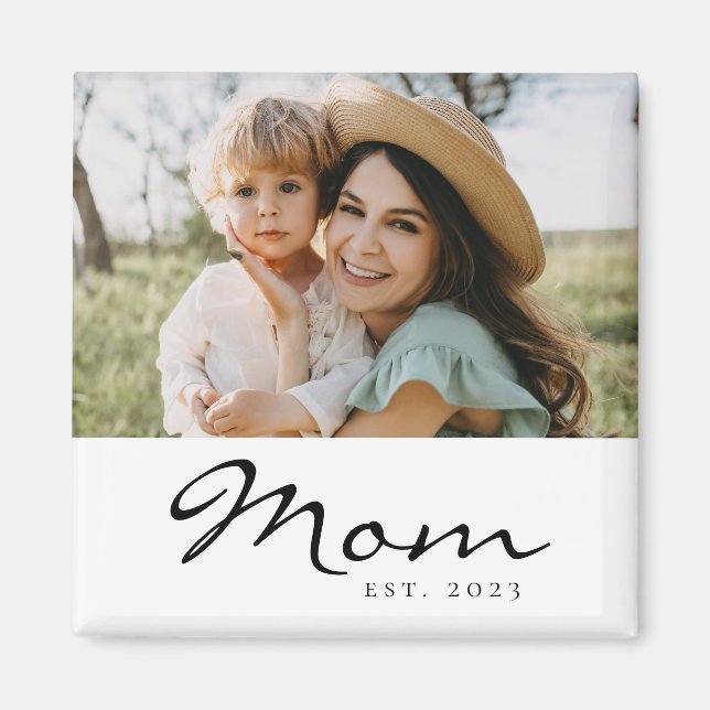 Imã Presente de Foto Estabelecido pela Mamãe (Frente)