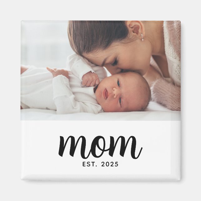 Imã Presente de Foto Estabelecido pela Mamãe (Frente)