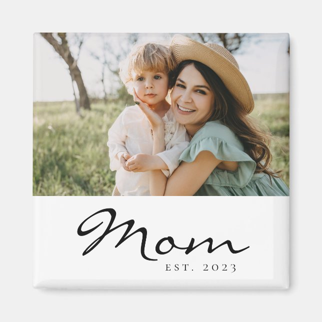 Imã Presente de Foto Estabelecido pela Mamãe (Frente)
