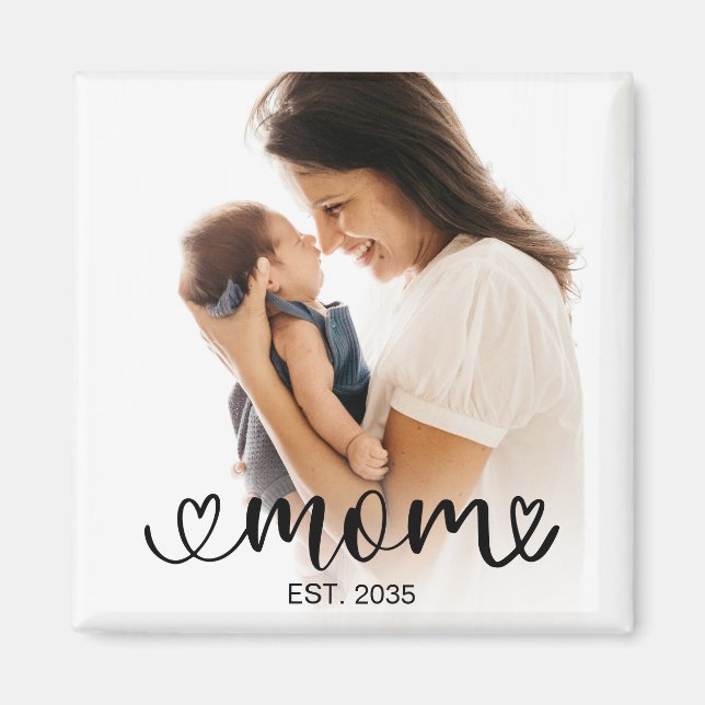 Imã Presente de Foto Estabelecido pela Mamãe (Frente)